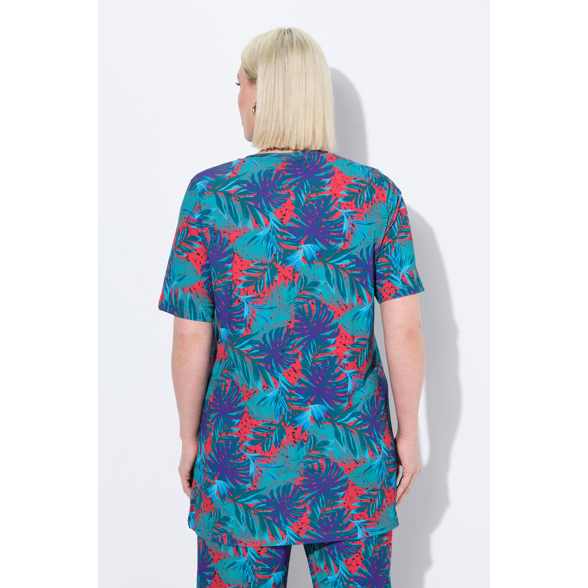 T-shirt long. Imprimé palmiers. salsa, ULLA POPKEN