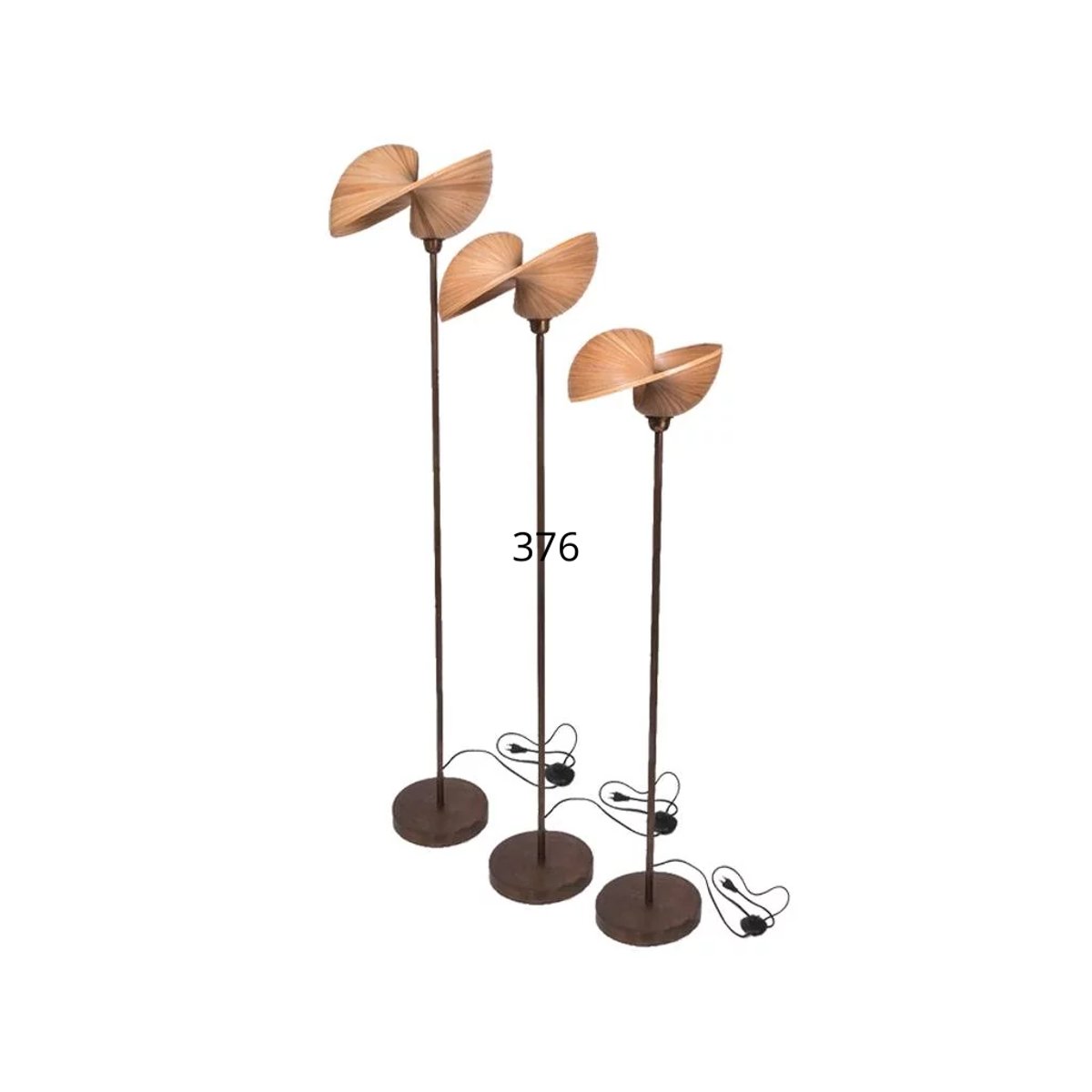 Lampadaire en bronze et bambou EKO naturel et bronze, HYDILE