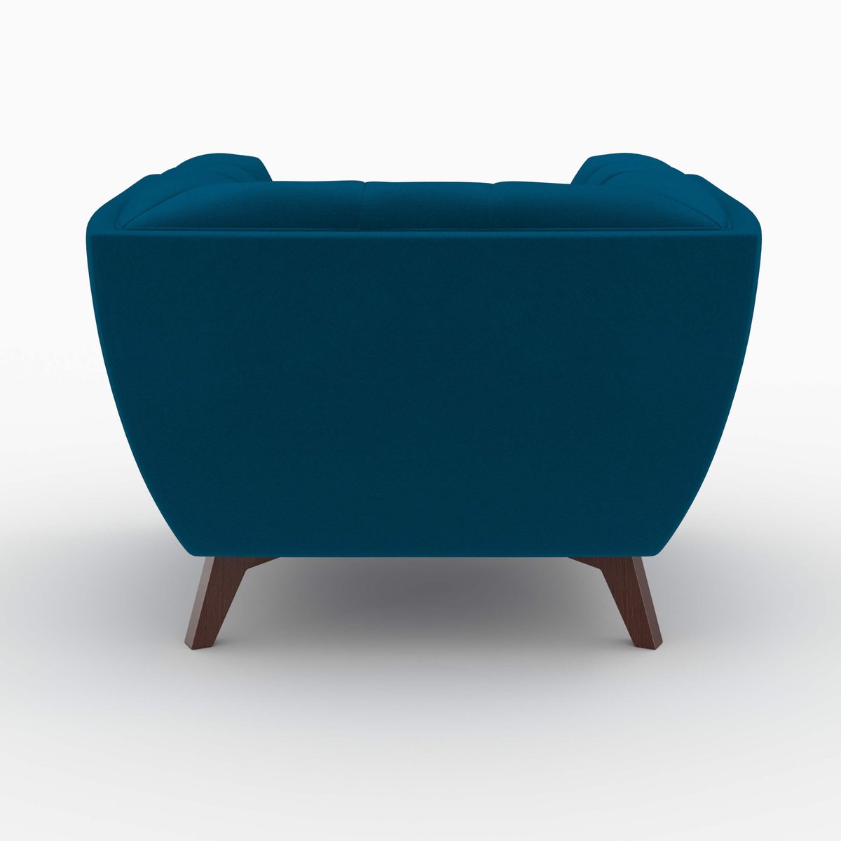 Ensemble canapé et fauteuil en velours 3 places - MONA bleu foncé, MAISON PAVANE