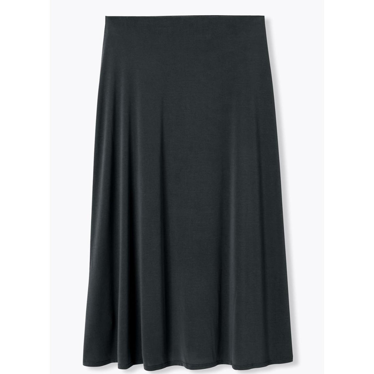 Jupe midi en jersey uni noir, PROMOD