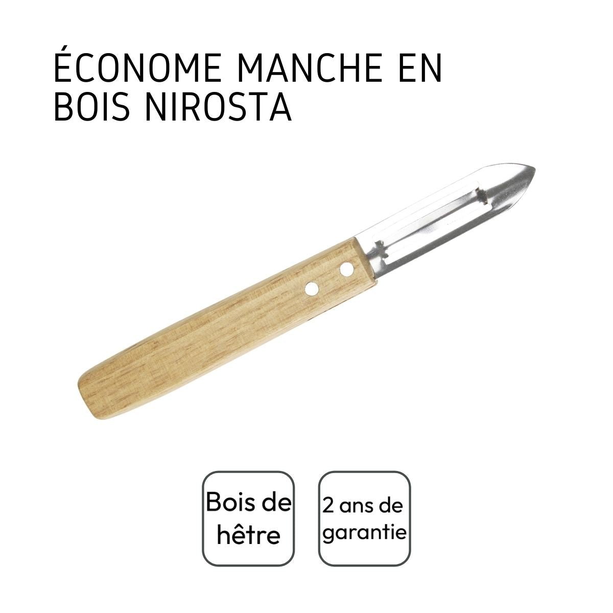 Ensemble de 2 Eplucheurs Econome Nature inox|bois, NIROSTA