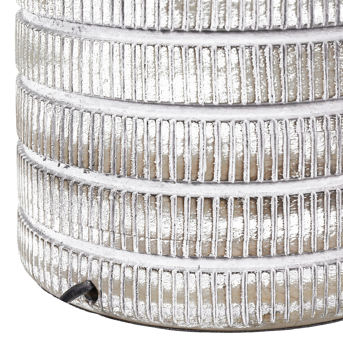 Pai Textured Wood Table Lamp in White Wash white, SO'HOME
