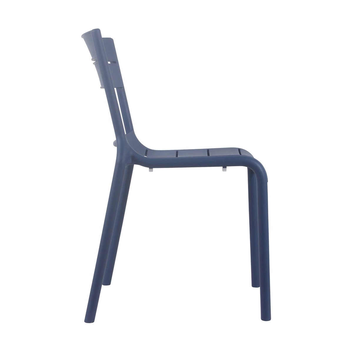 Lot de 4 chaises de terrasse en plastique, PANAME bleu canard, OVIALA