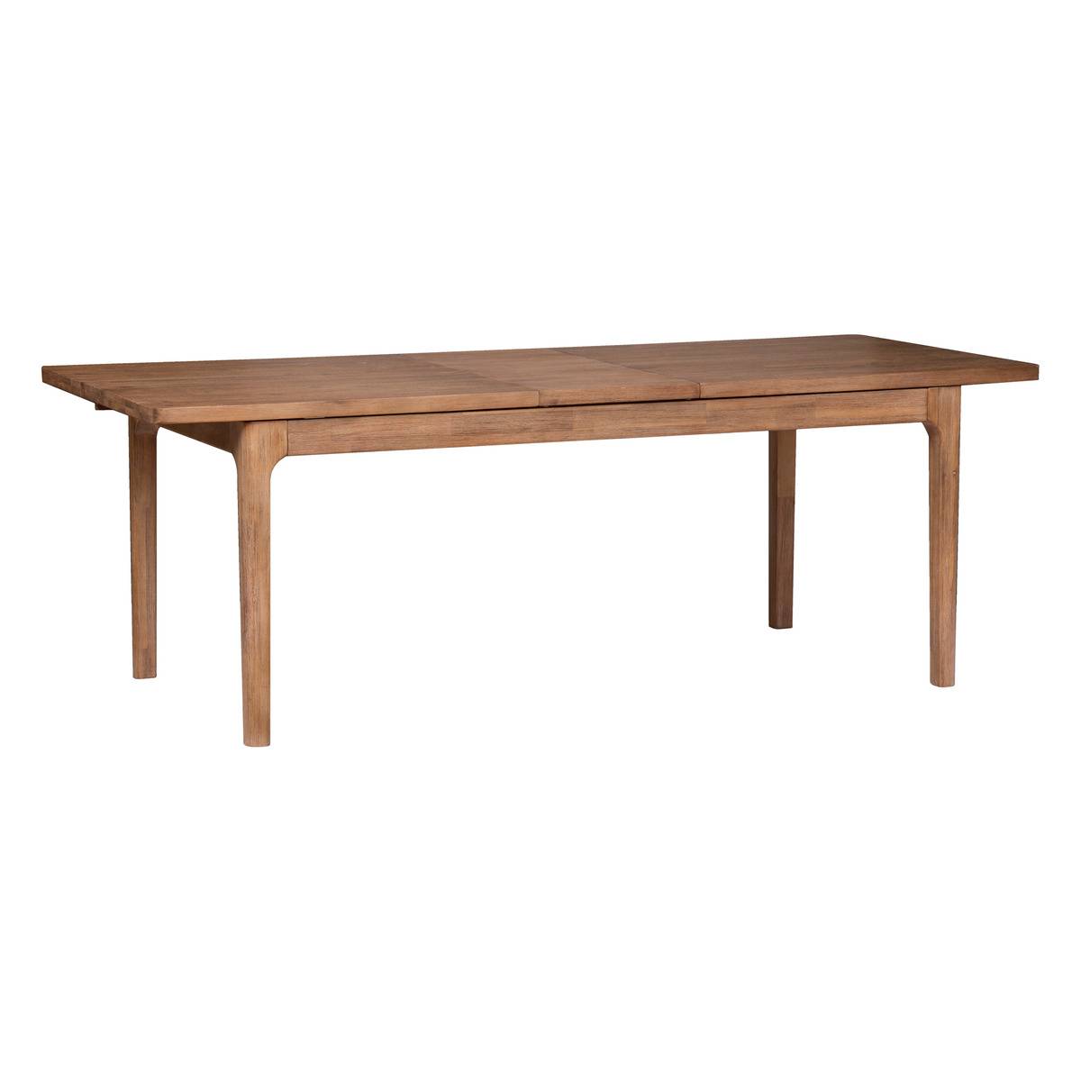 Table à manger extensible bois d'acacia massif 6 à 8 couverts SABOR bois naturel, ATMOSPHERA