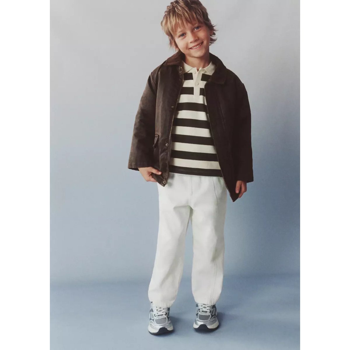 Pantalon droit coton blanc cassé, MANGO BABY