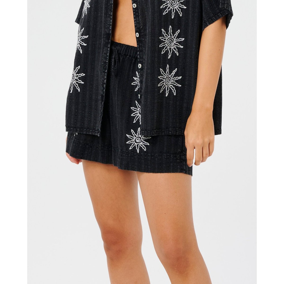 Short brodé Topanga noir, RIP CURL