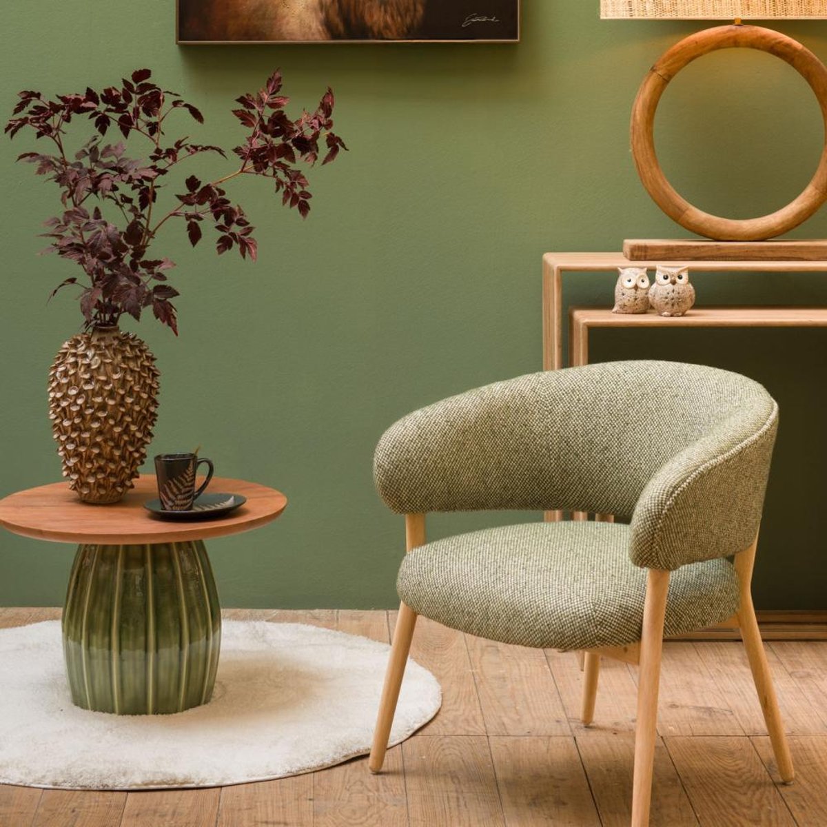 Fauteuil en tissu Cloud vert, AMADEUS