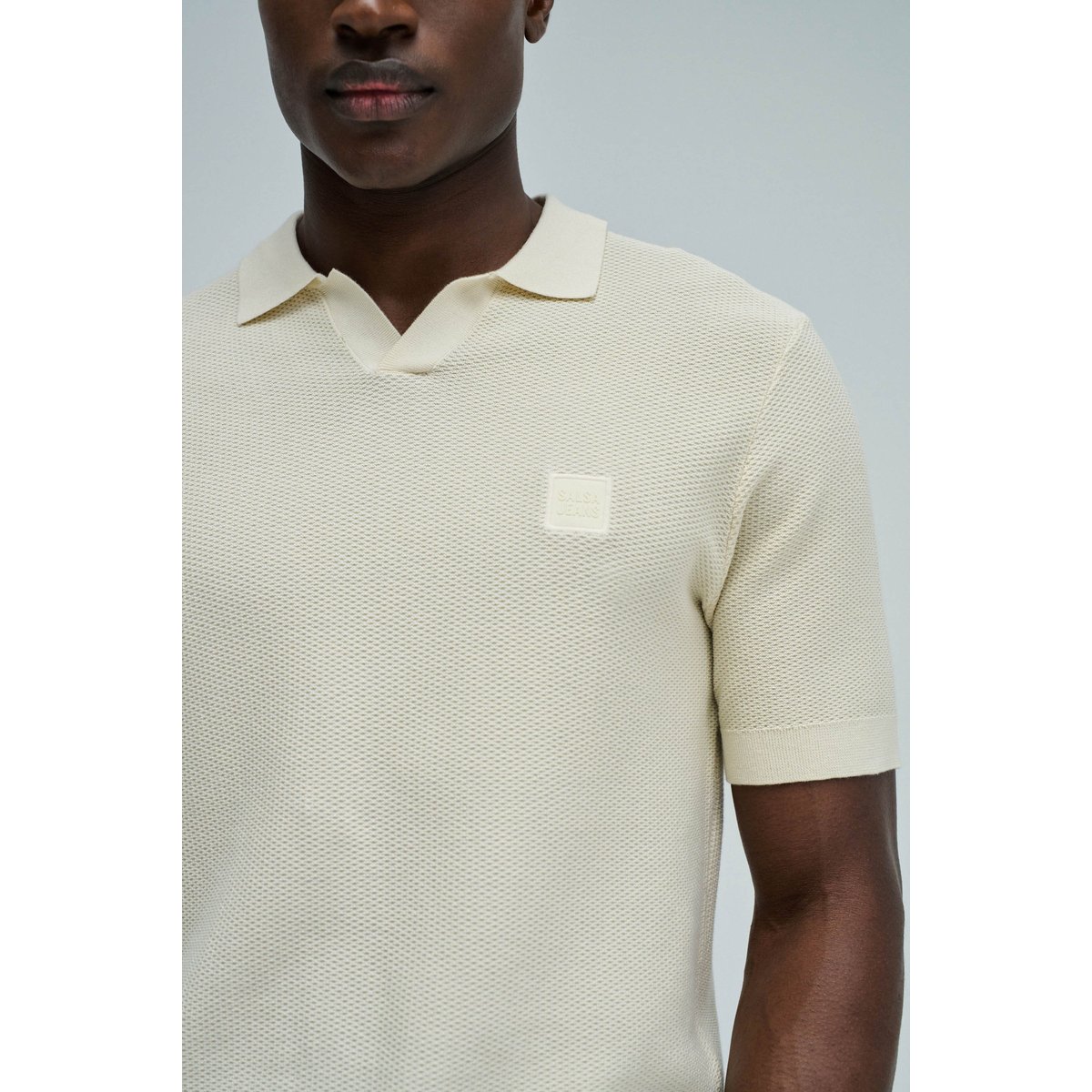 POLO EN MAILLE TRICOTÉE beige, SALSA JEANS
