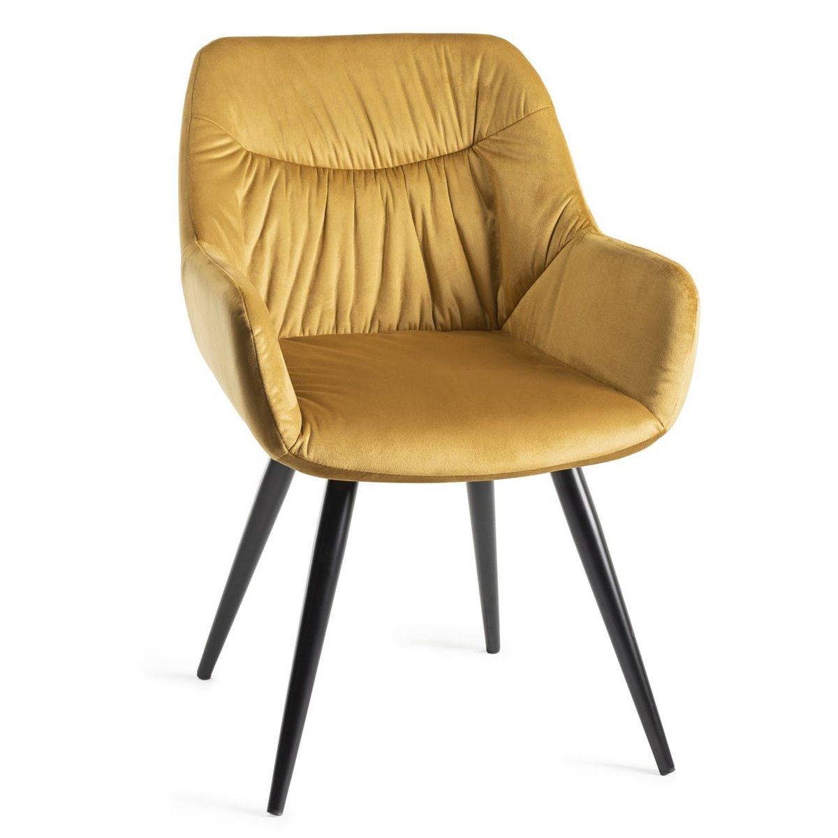 Fauteuil de table en velours (lot de 2) ARLINGTON moutarde, PIER IMPORT