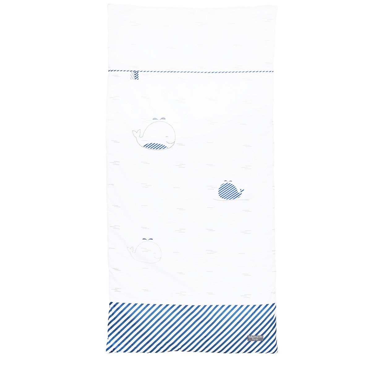 Edredon Lit en coton blanc/bleu, SAUTHON