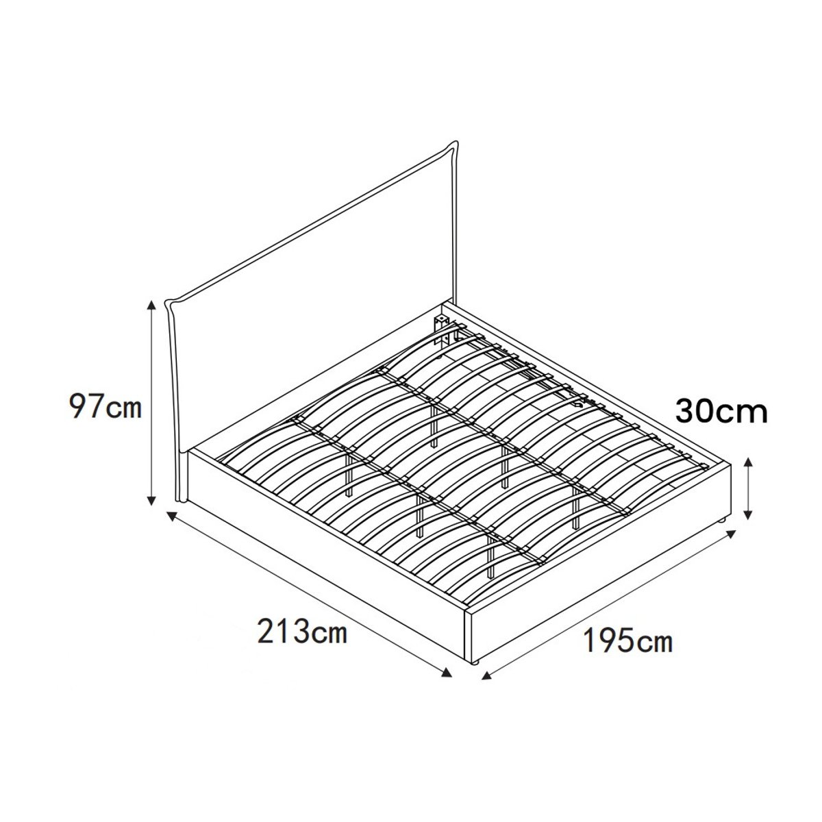 Lit coffre en velours côtelé 180x200cm- CAMA gris, DRAWER