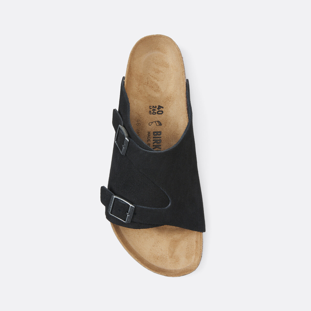 Mules en cuir suédé Zürich noir, BIRKENSTOCK