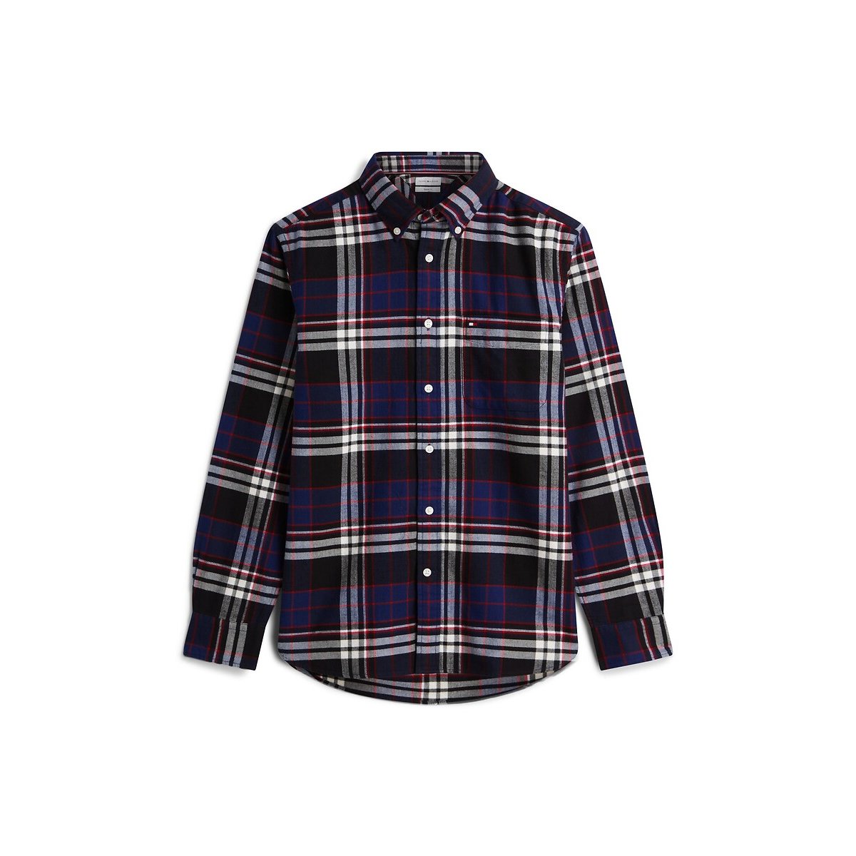 Hemd in flanel geruit marine, TOMMY HILFIGER
