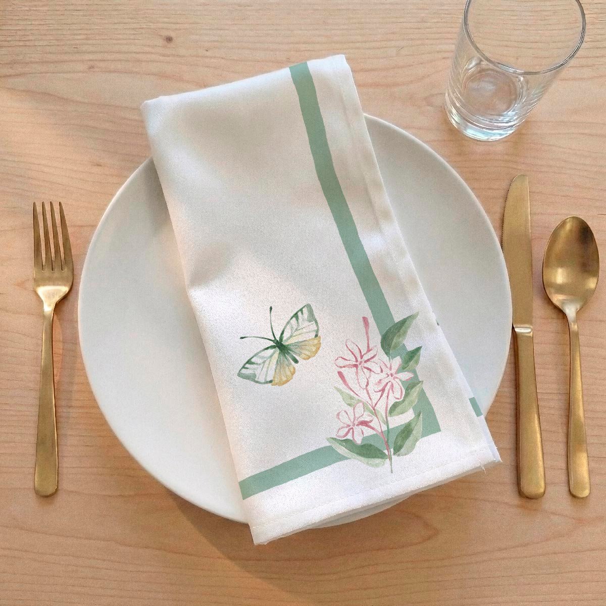 Lot de 4 serviettes en coton 100% Jazmines multicolore, NAF NAF HOME
