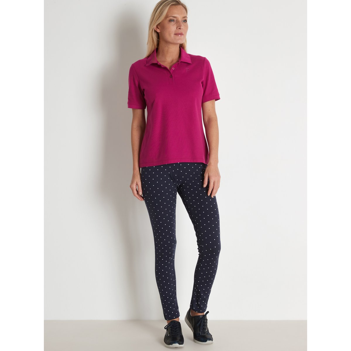 Lot de 2 leggings imprimé pois + marine, DAXON