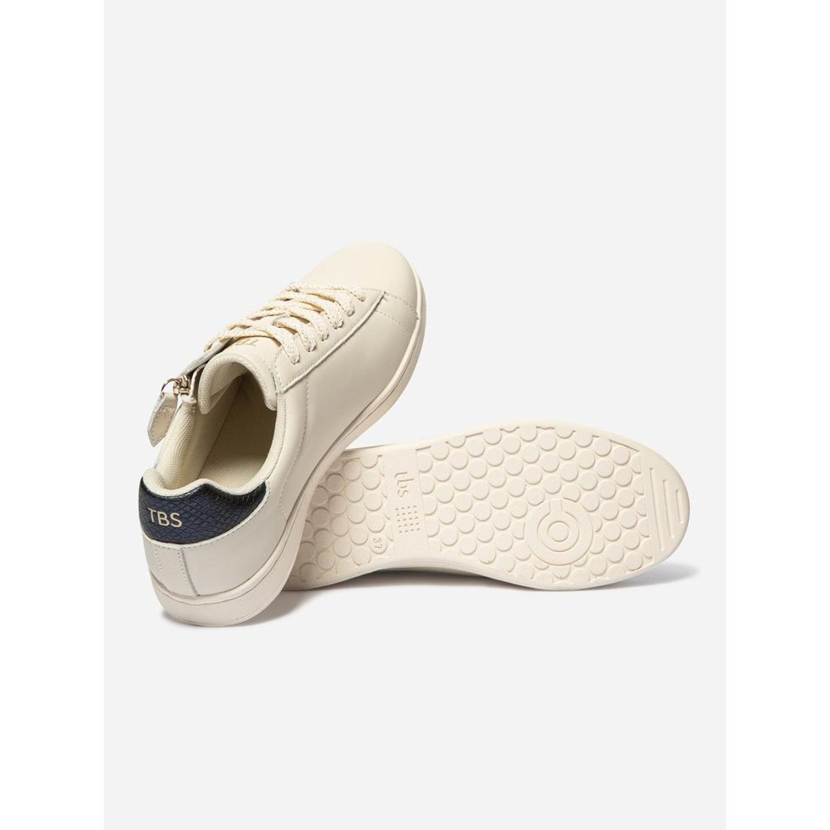 Baskets zippées LORAZIP creme / marine, TBS
