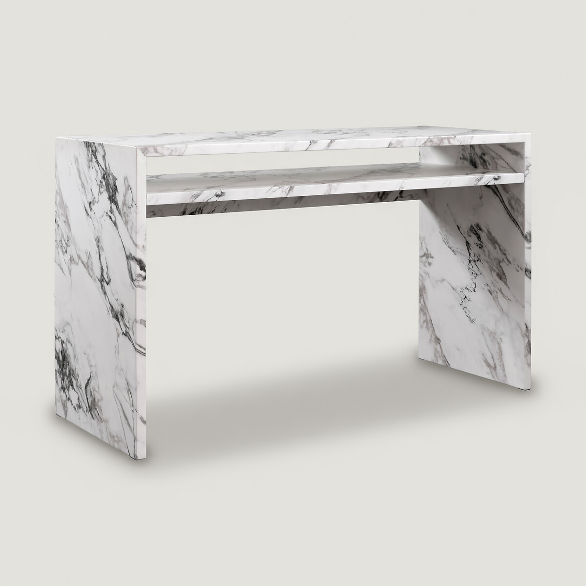 Rivington Calacatta Faux Marble Desk white marble, ÉDITÉ