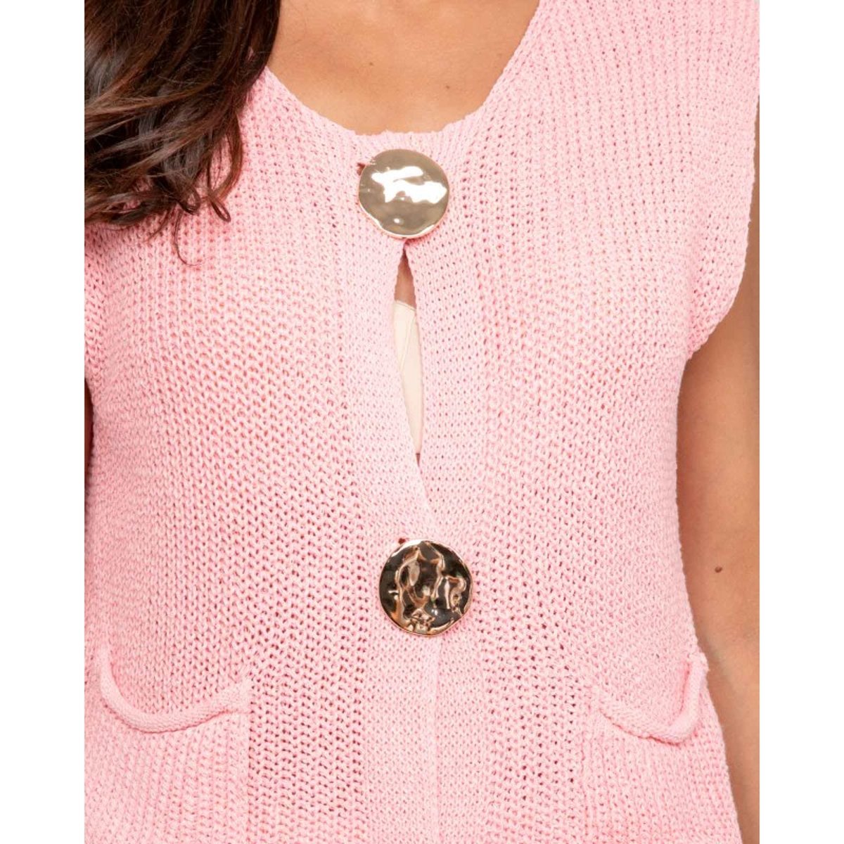 Gilet Sans Manches Kolza rose, DONA LISA
