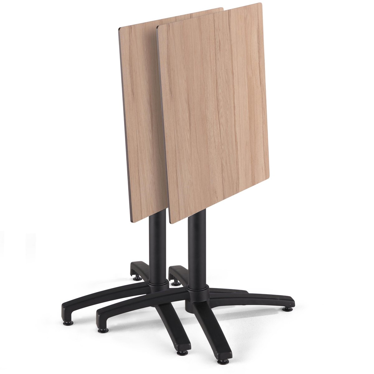 Table 60x60 cm inclinable stratifiée avec pied noir et chaises en métal, OPERA gris anthracite, OVIALA