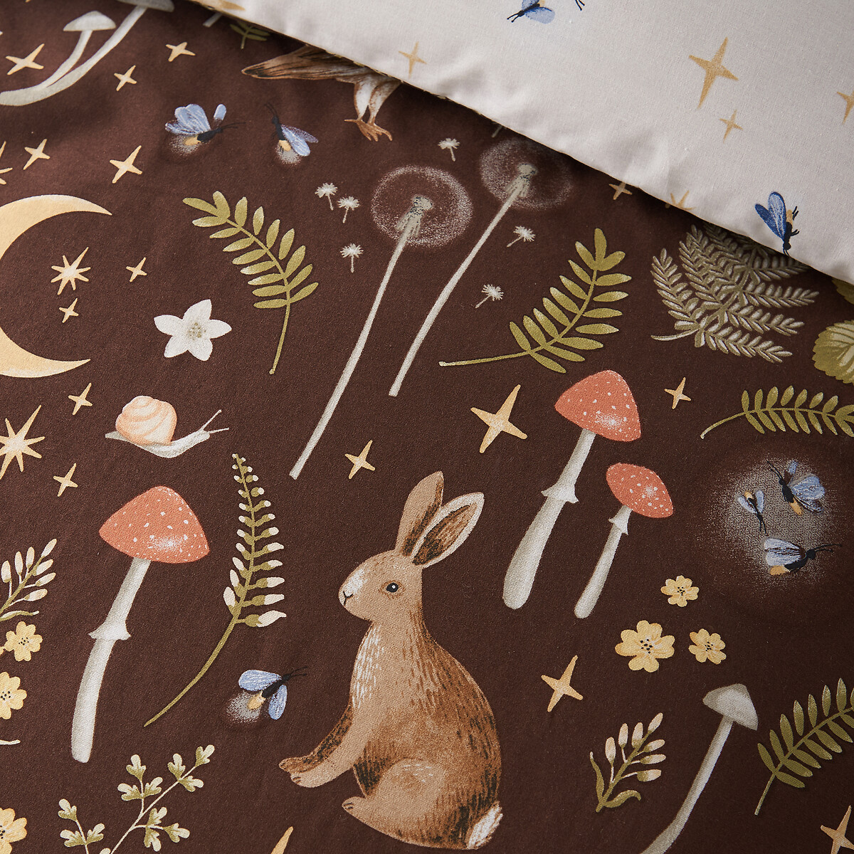Enchanted Twilight Animals Reversible Duvet Cover and Pillowcase Set chocolate, CATHERINE LANSFIELD