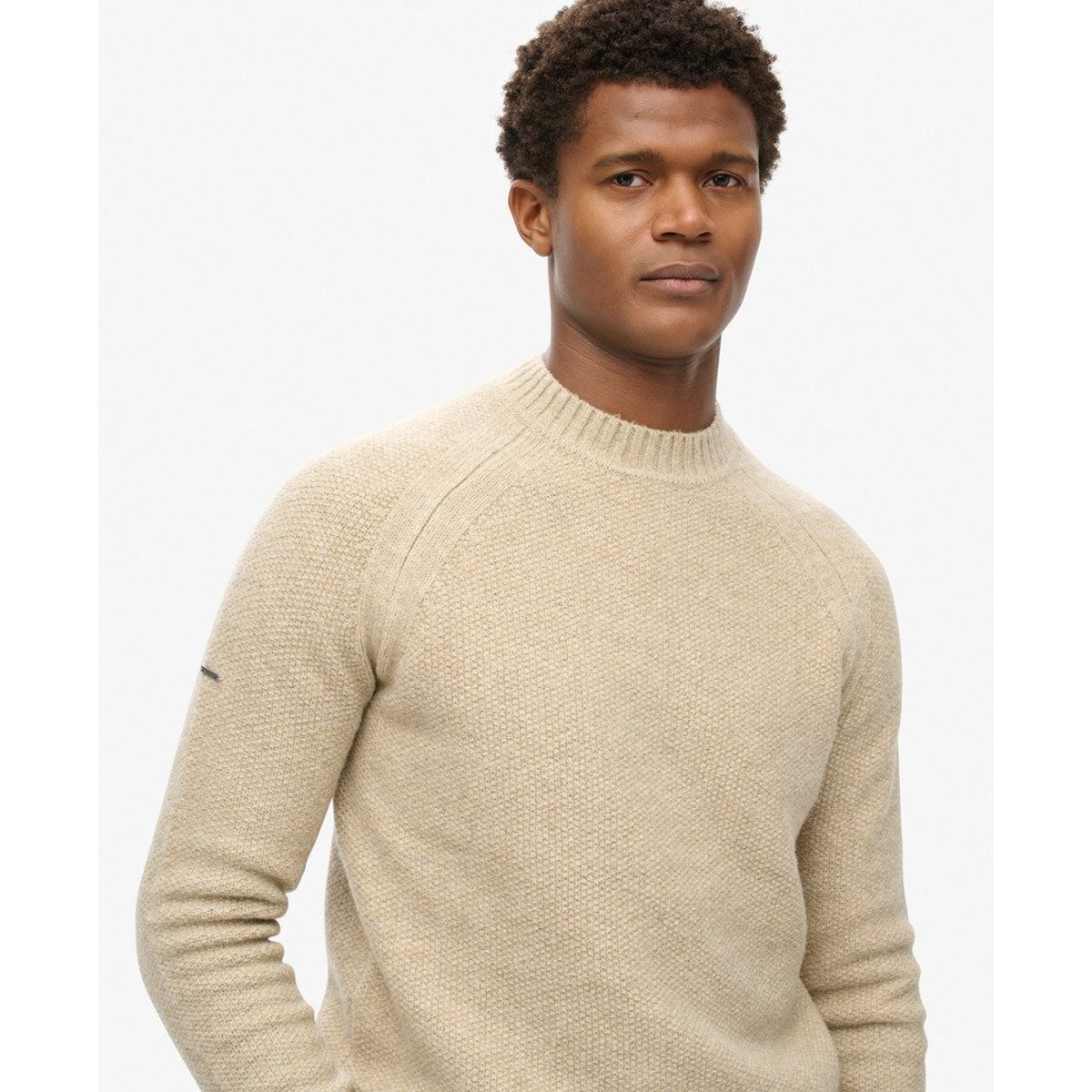 Pull épais beige, SUPERDRY