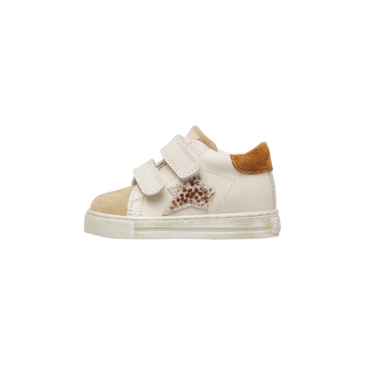 Baskets en cuir et suède SASHA VL blanc-beige-, FALCOTTO