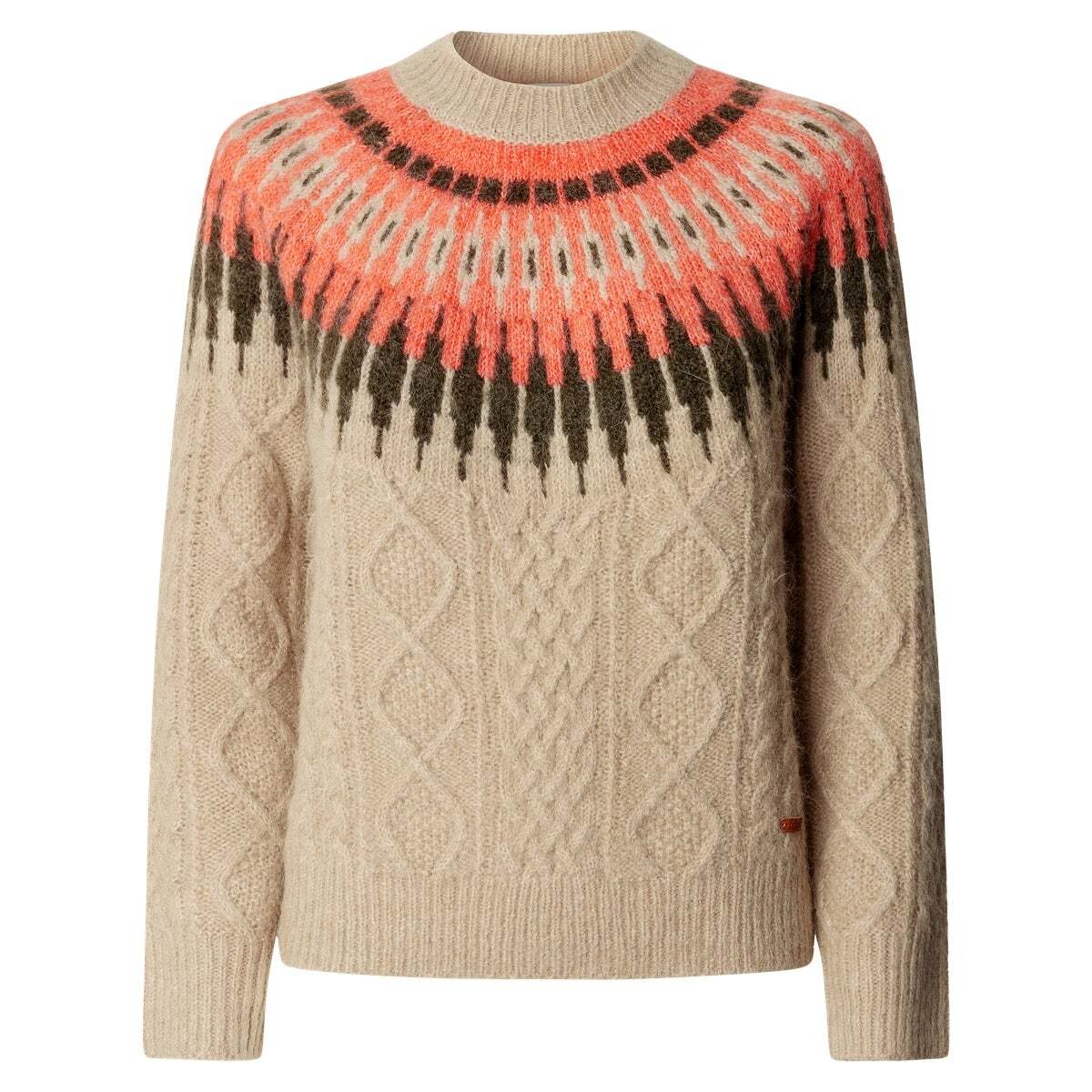 Pull Torsadé Fairisle beige, PEPE JEANS