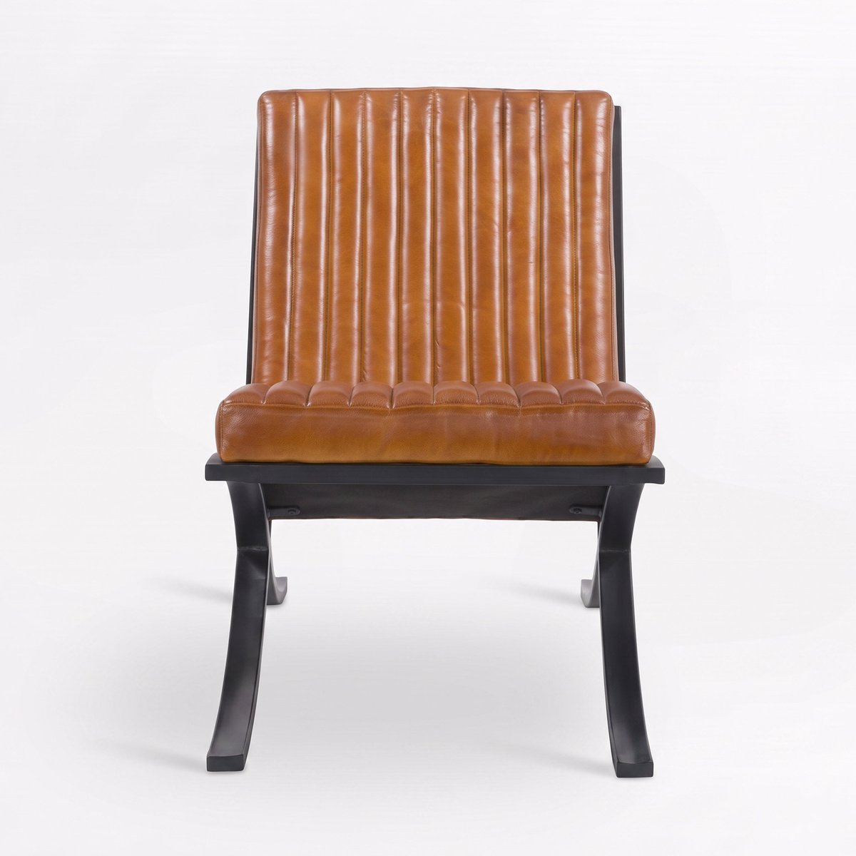 Fauteuil en cuir de buffle - GUSTAVE marron, MAISON PAVANE