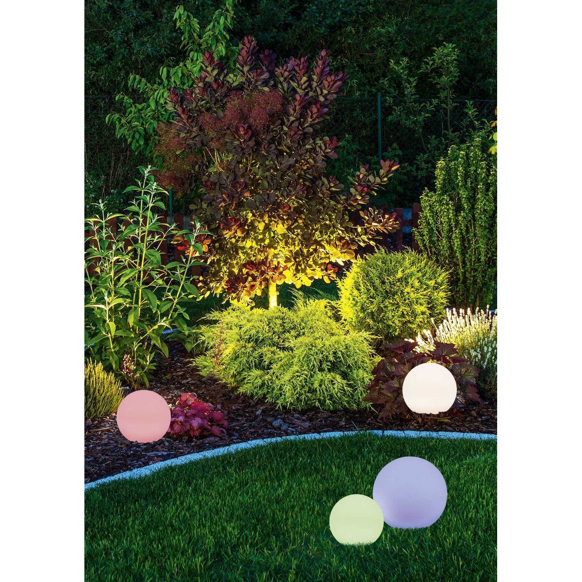 Lampe de table de jardin solaire Melo taille M blanc, TRIO