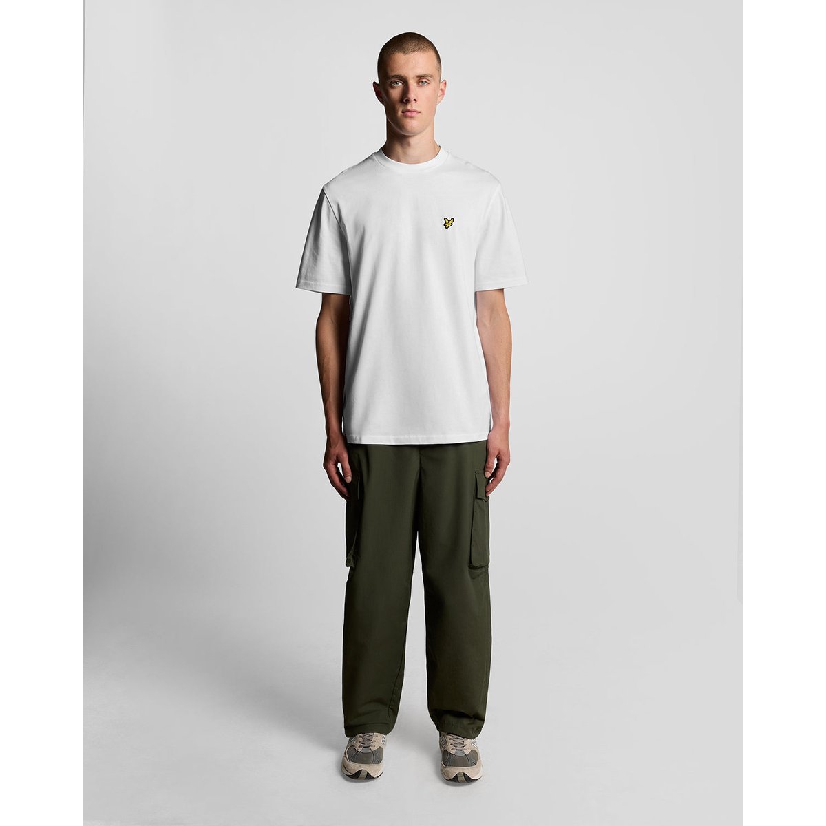 T-shirt ample en coton col rond blanc, LYLE & SCOTT