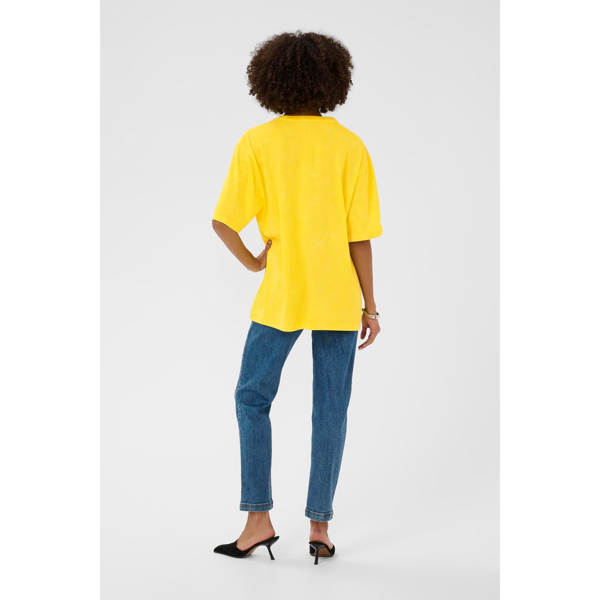 T-shirt à manches courtes jaune lemon meringue wash, CULTURE