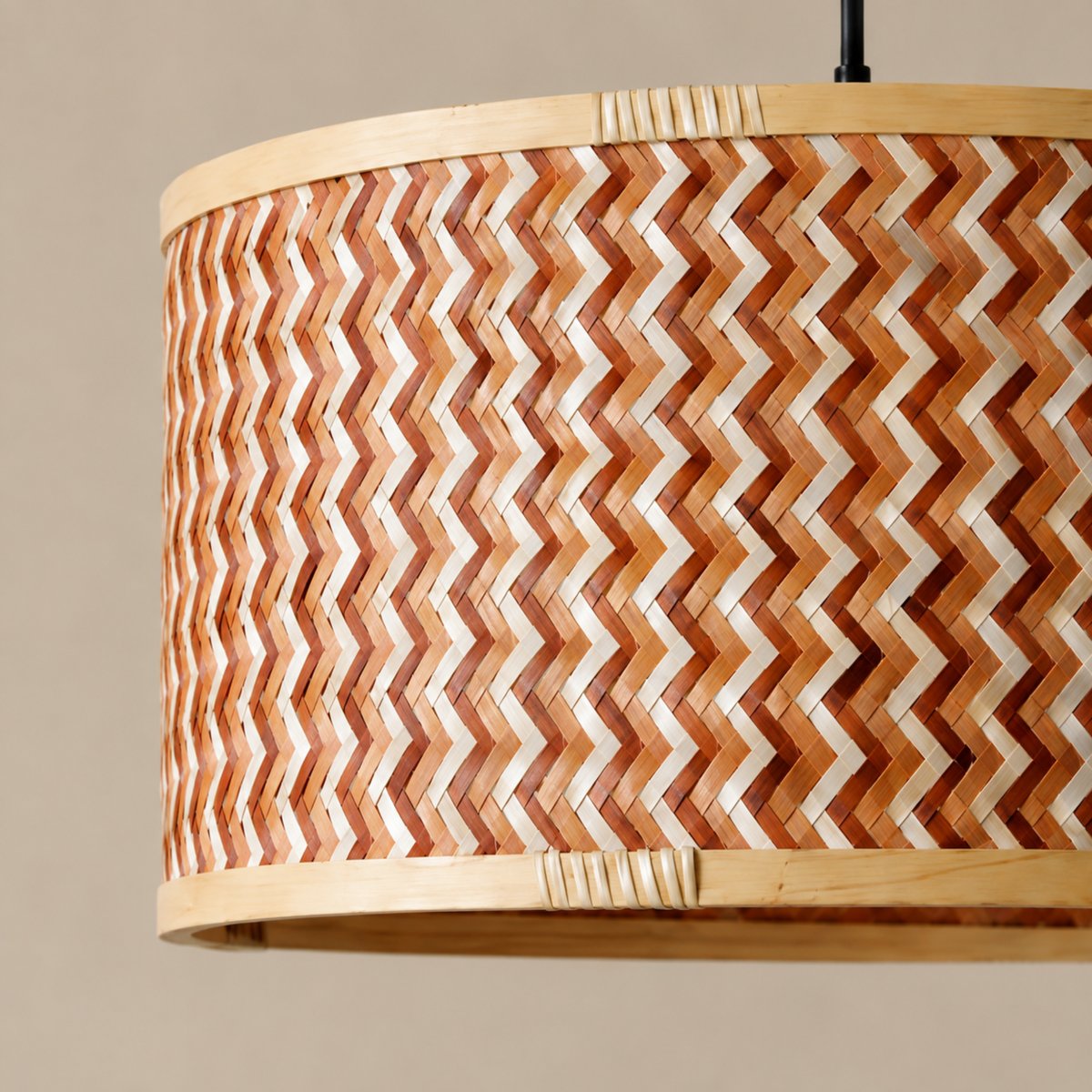 Suspension en bambou tressé 50 cm - PHIL multicolor, MAISON PAVANE