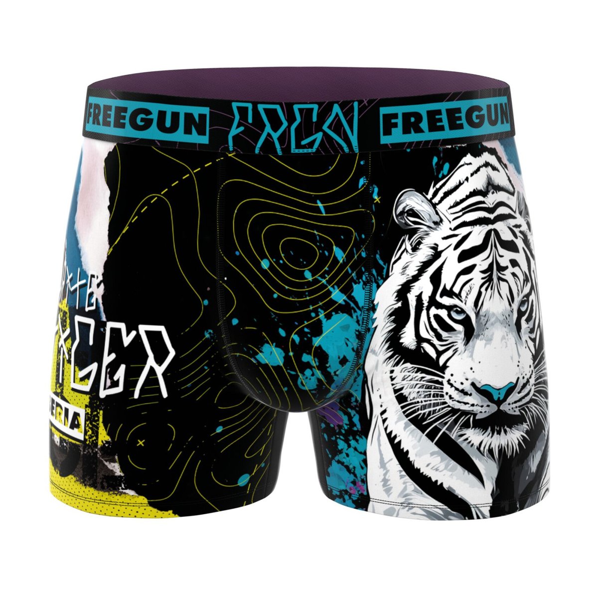 Lot De 3 Boxers Microfibre noir/jaune/orange/bleu/fushia/turquoise/blanc, FREEGUN