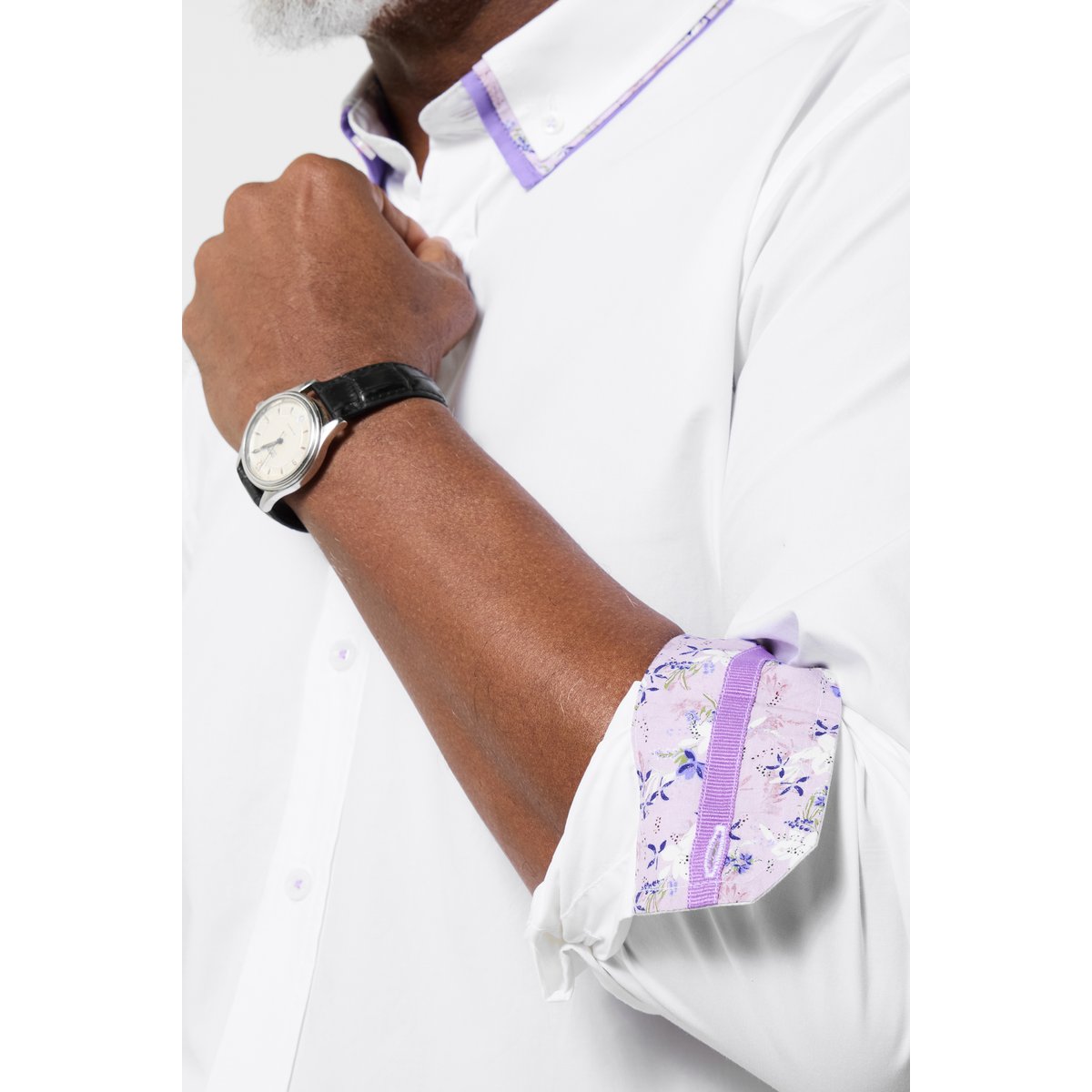 Chemise habillée à col avec finitions contrastées blanc, JOE BROWNS