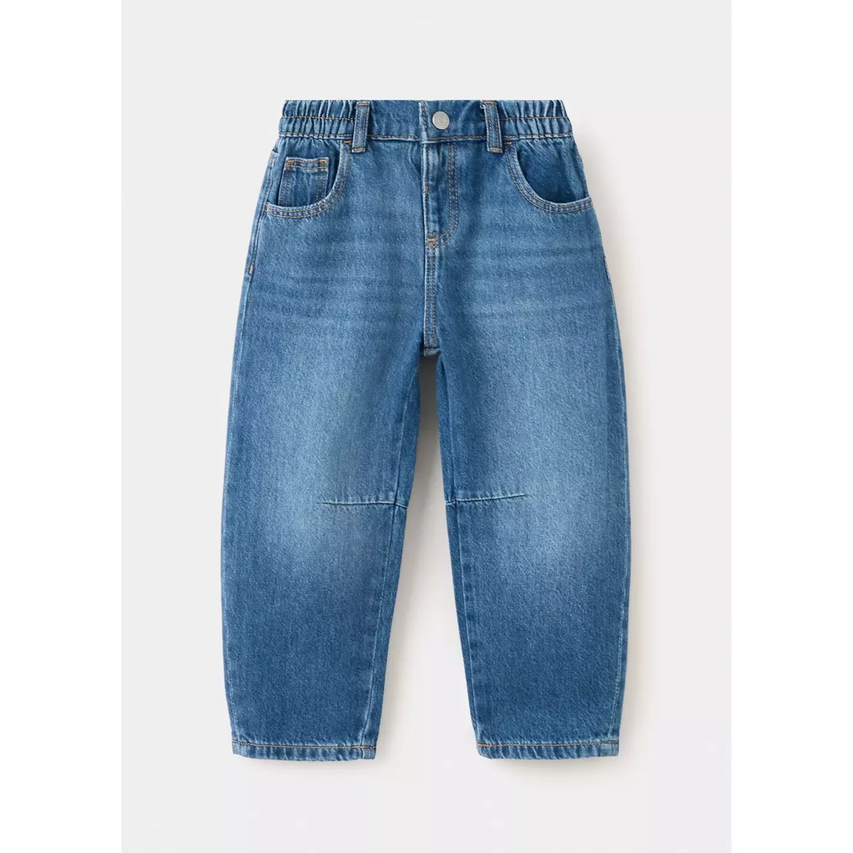 Jean balloon taille normale bleu moyen, MANGO BABY