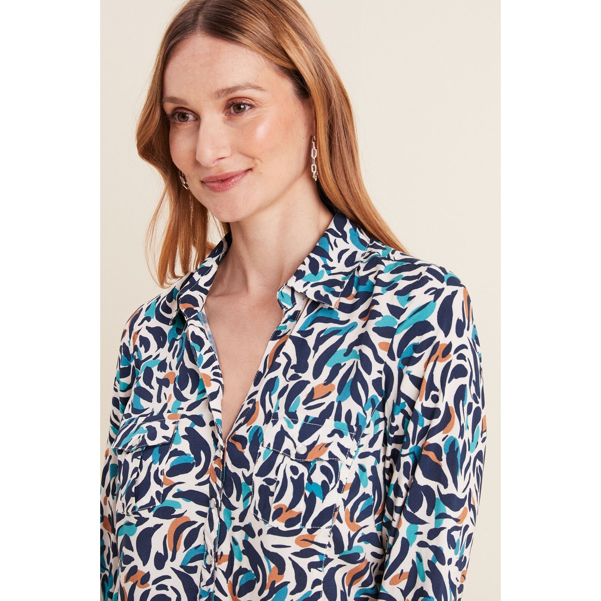 Chemise manches longues bleu canard, BREAL