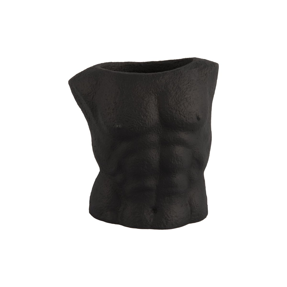 Vase corps d'homme en poly résine noir, PRESENT TIME