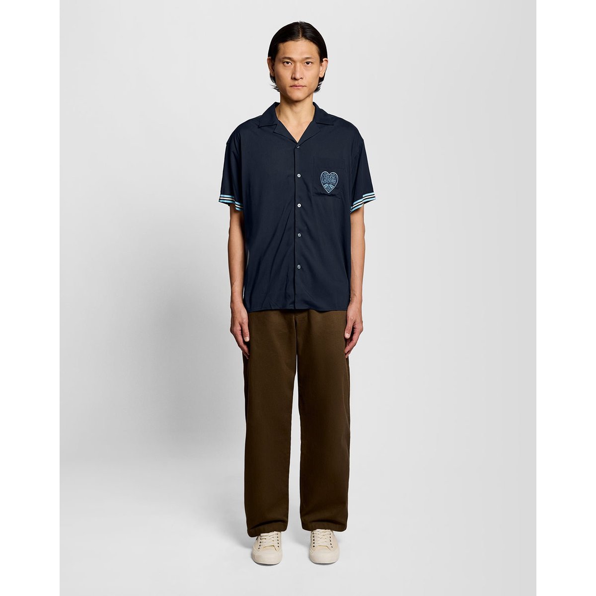 chemise à manches courtes avec logo bleu foncé marine/ craie bleu, LYLE & SCOTT