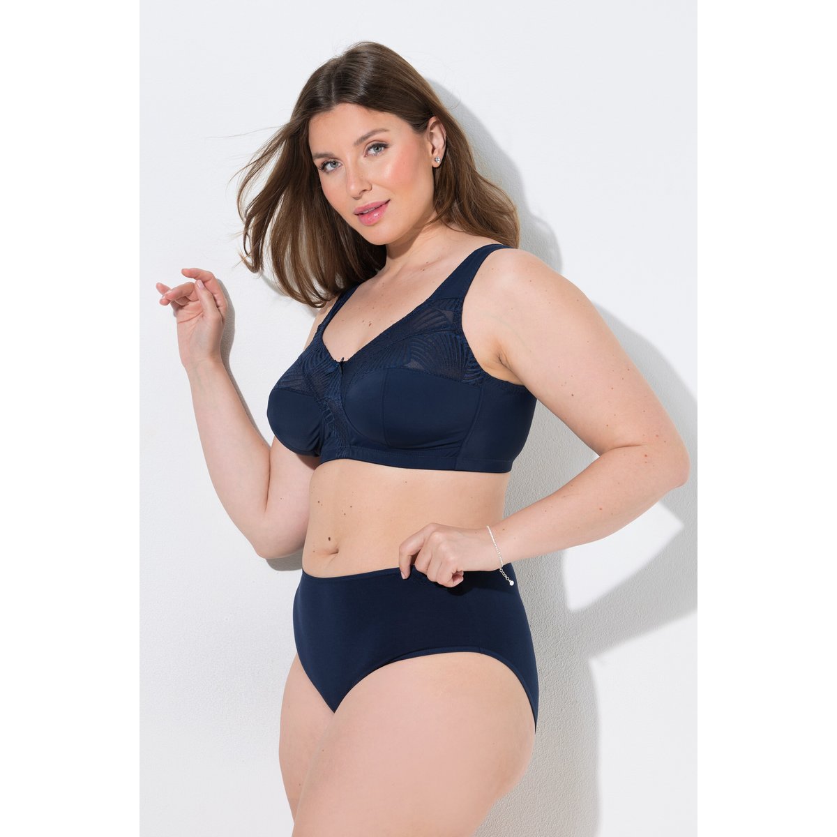 Slips midi, lot de 5 noir, ULLA POPKEN