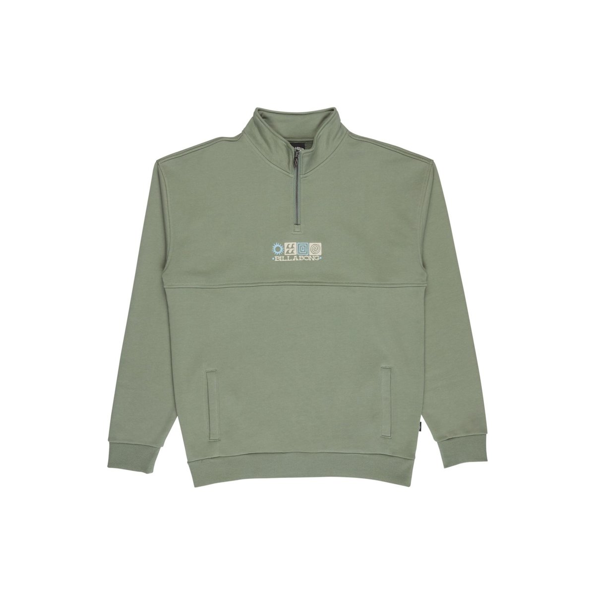 Sweat à 1/2 fermeture éclair BURLEIGH MOCK NECK vert sea spray, BILLABONG