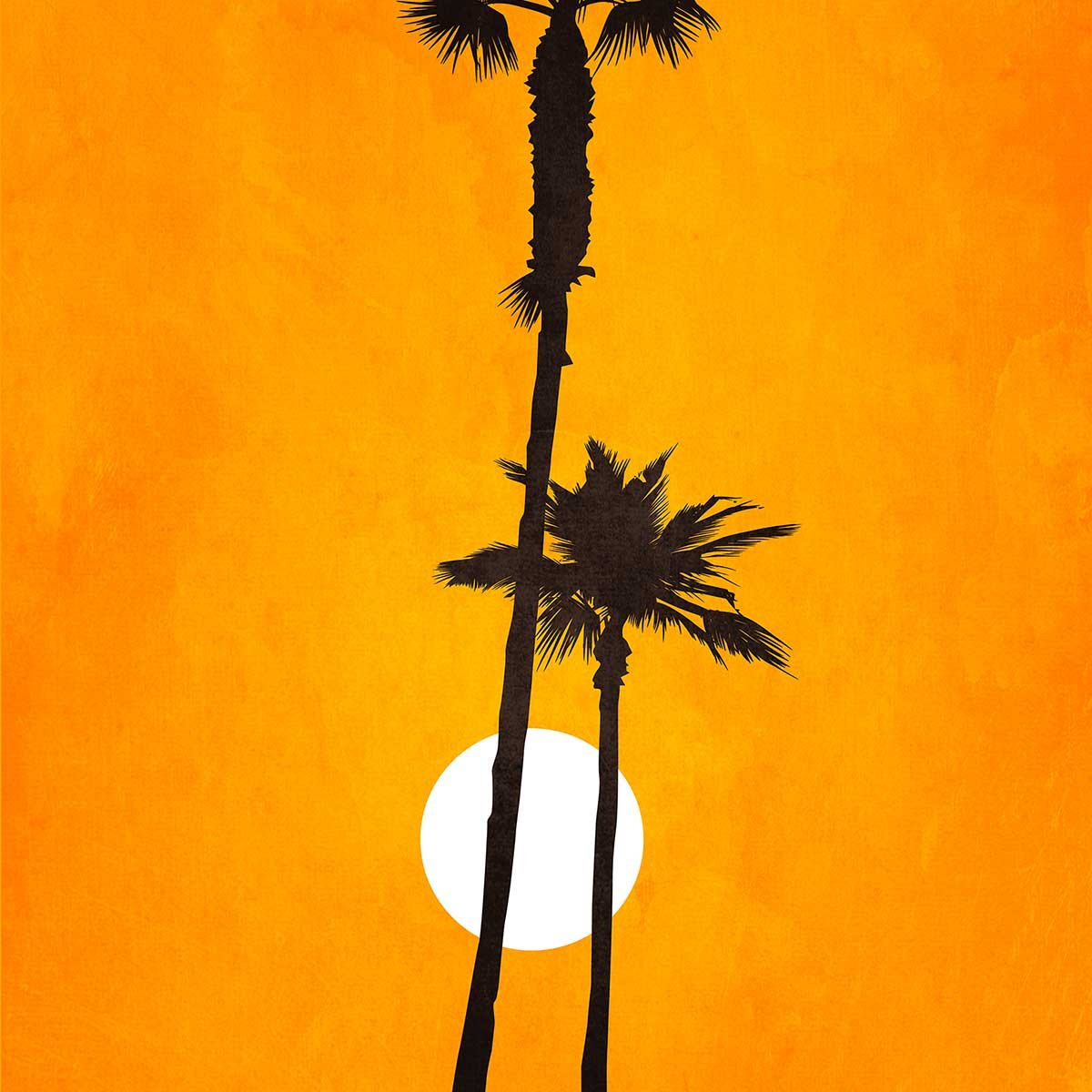Tableau scandinave Sunset palm tableau alu dibond, HEXOA