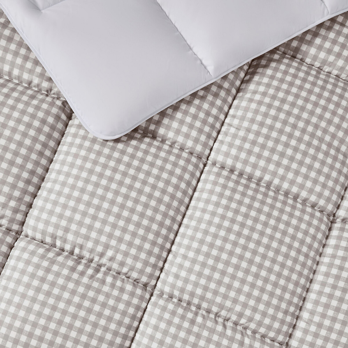 10.5 Tog Gingham Coverless Duvet and Pillowcase Set taupe, NIGHT LARK