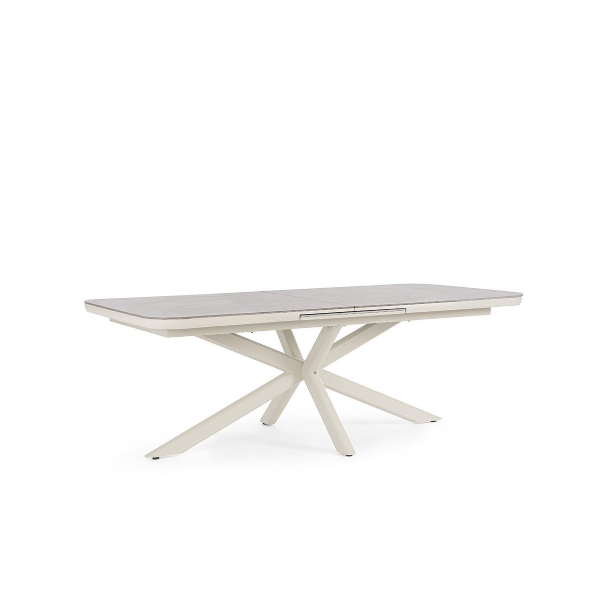 Table de jardin extensible pierre et métal L200/260 - RODAS gris cendré, HELLIN, DEPUIS 1862