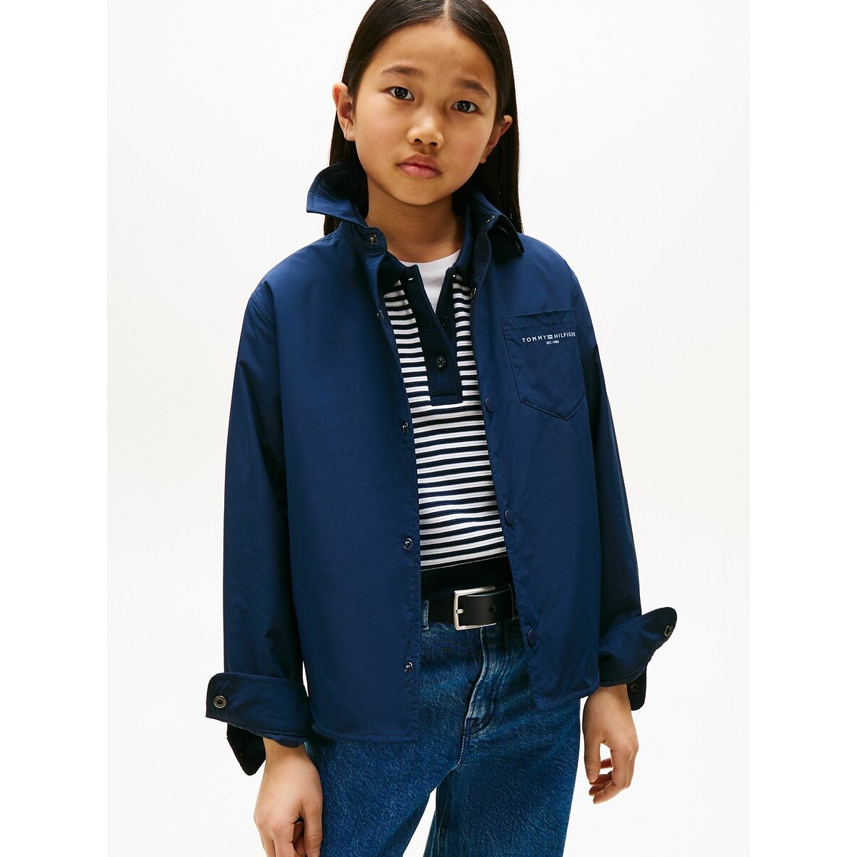 Veste paddée col chemise bleu marine, TOMMY HILFIGER