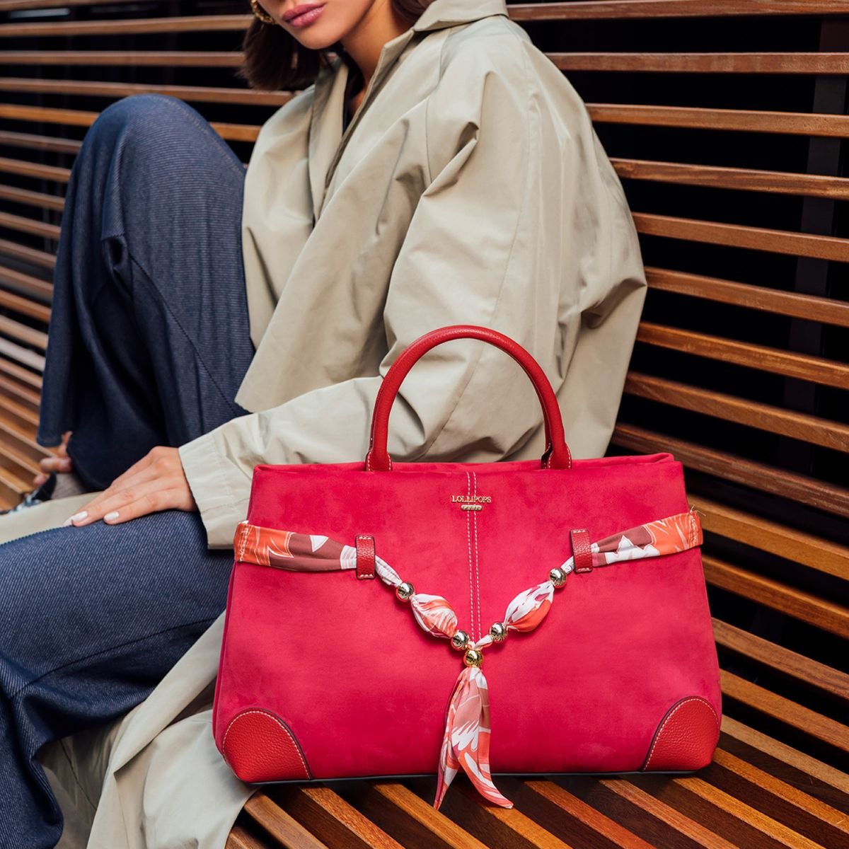 Sac shopper Shirley rouge, LOLLIPOPS
