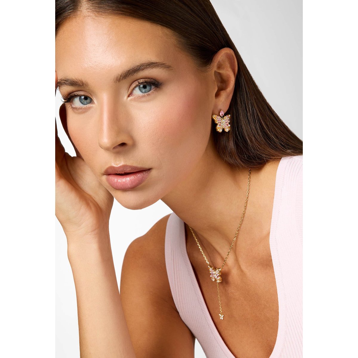 Boucles D'oreilles Borboleta or multi, GUESS