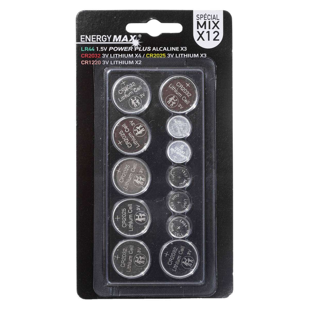 Lot de 12 piles bouton set argent, 5FIVE SIMPLY SMART