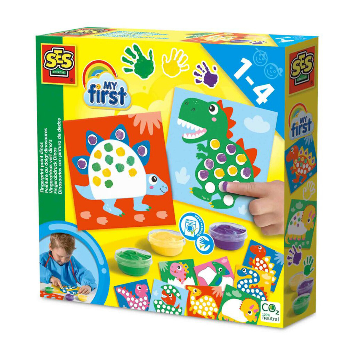 Brinquedo "Pinta com dedos - dinossauros", SES multicolor, SES