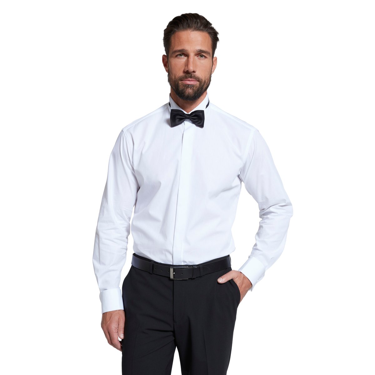 Chemise de smoking , style business blanc neige, JP1880