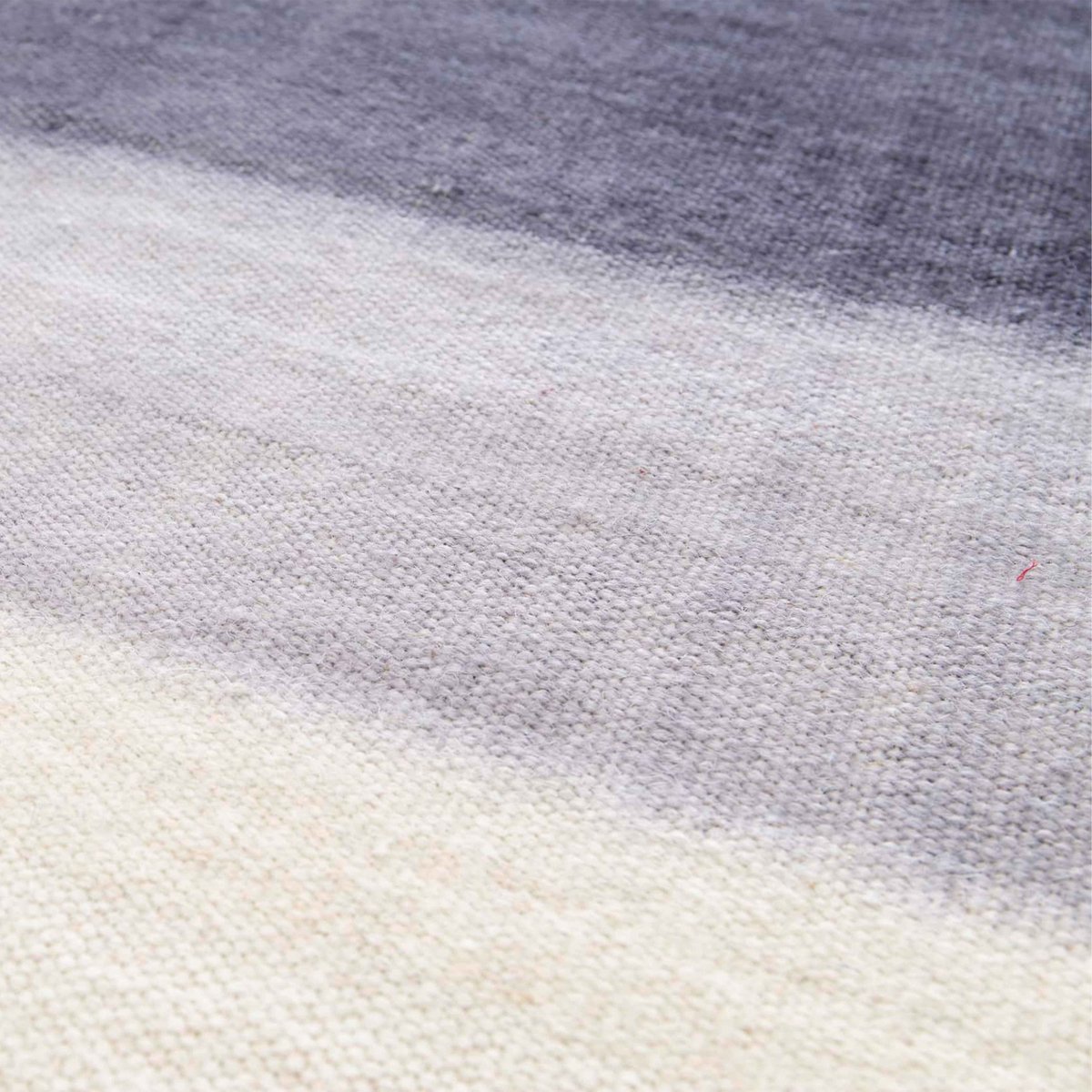 Tapis en laine tissé à plat DUNA bleu, OVIALA